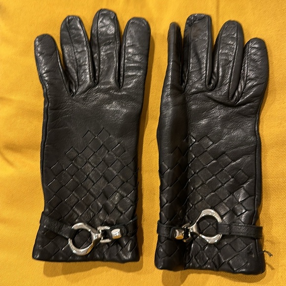 Francesco Biasia Italian wool-lined leather gloves (size 7) - Picture 3 of 6